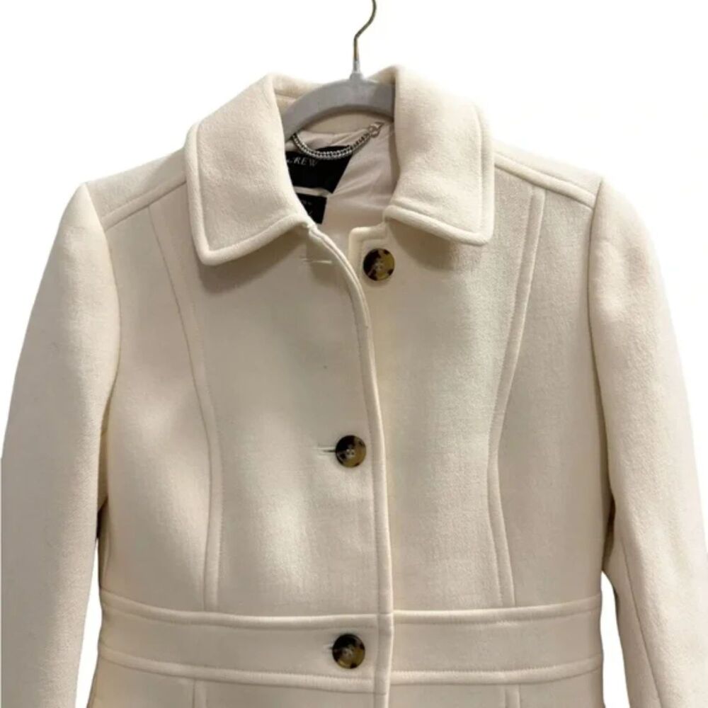 J.Crew Italian Double Cloth Wool Lady Day Coat in Vanilla Size S - Picture 8 of 16